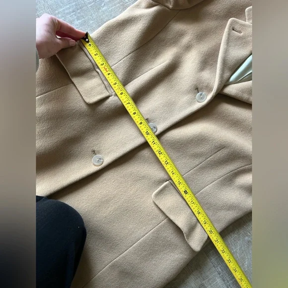 J.Crew Cashmere Wool Women’s Winter Pea Coat 16 beige Classic Longline Y2K - Picture 10 of 15